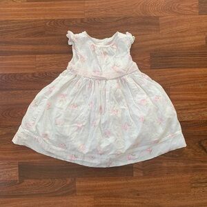 Janie and Jack Holiday Dress 12-18 Month Girl Easter Spring White Pink Floral